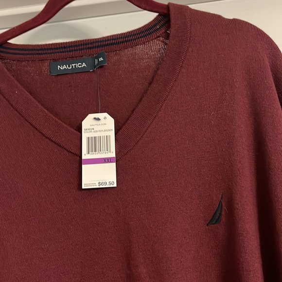 NAUTICA Mens Pullover V-Neck Sweater - Picture 2 of 2